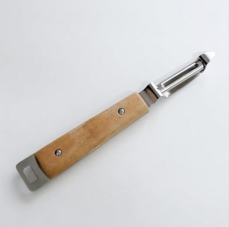 Vegetable Peeler Woody of Wood/Stainless Steel, Brown/Silver